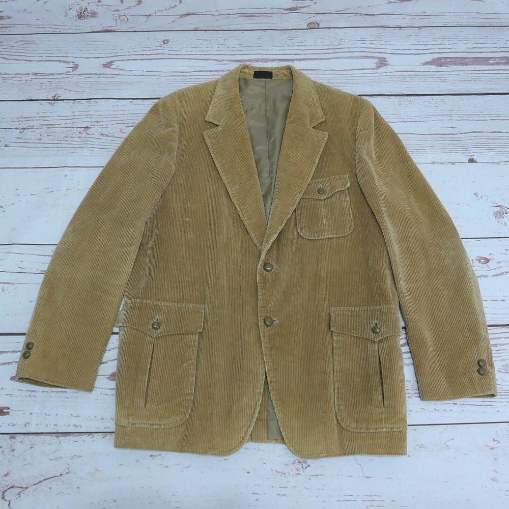 Jack Daniels 1960's Hipster Men’s Size Large Brown Corduroy Jacket Coat Quilted
